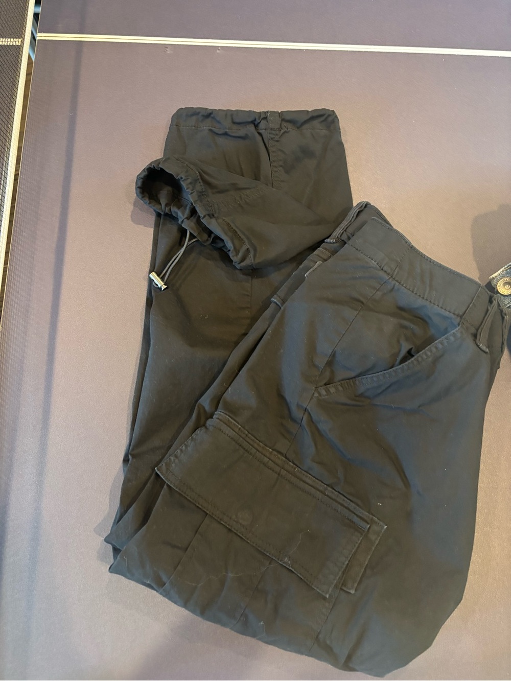 Natural Reflections Black Cargo Jogger Pants